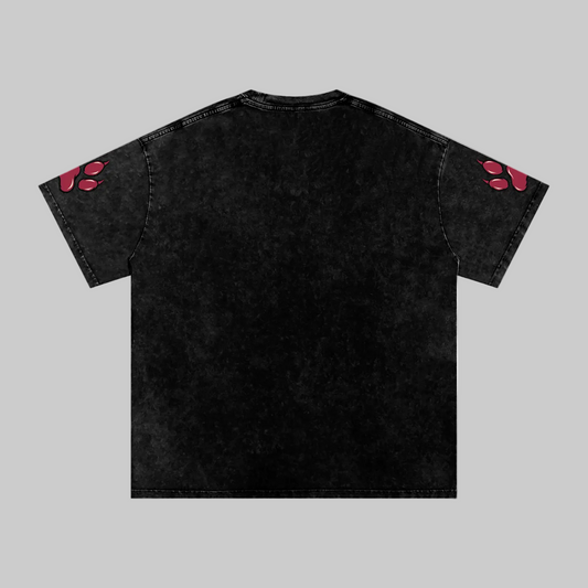 Lion Mode Dscipline Over Everything Snow Washed Oversized Cotton T-Shirt