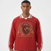LM - Striped Lapel Collar Sweatshirt - Unisex