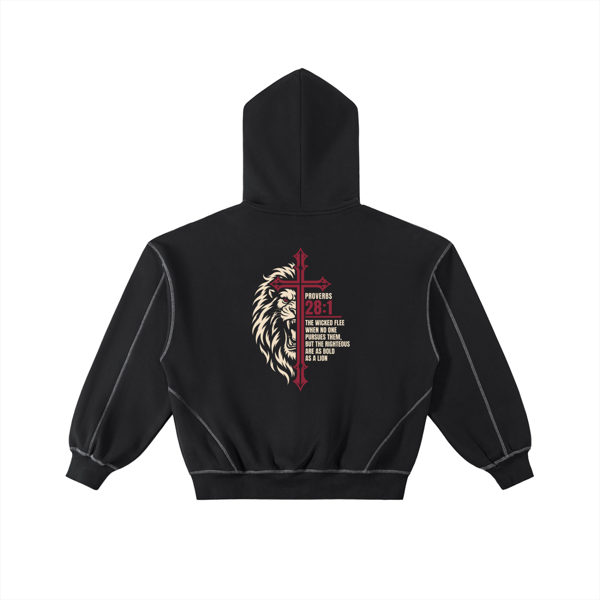 Be Bold - Contrast-Stitched Men's Fleece Zip Hoodie