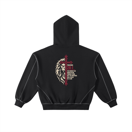 Be Bold - Contrast-Stitched Men's Fleece Zip Hoodie