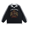LM Unisex - Striped Lapel Collar Sweatshirt