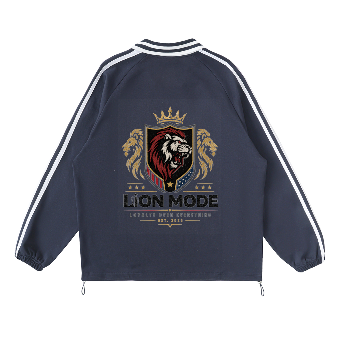 LM - Striped Lapel Collar Sweatshirt - Unisex