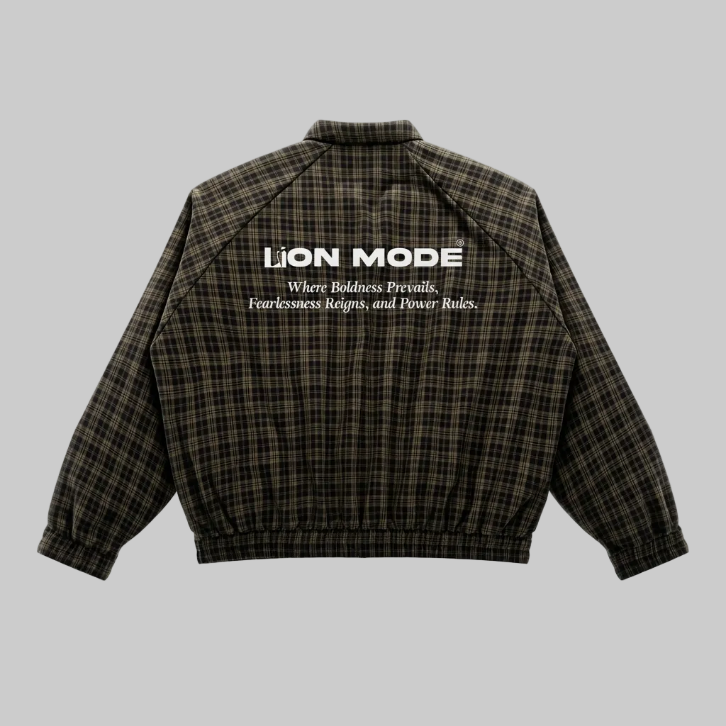 LM - Men's Plaid Zip Track Jacket