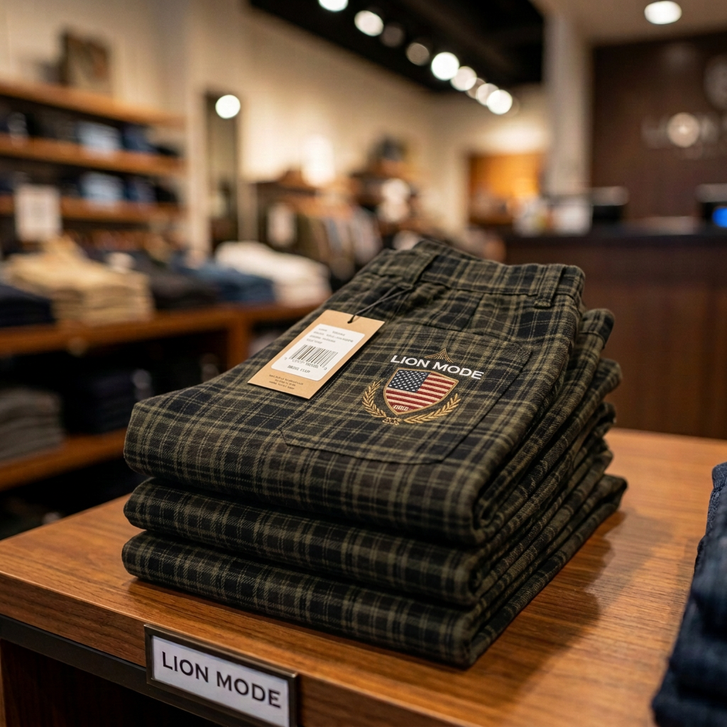 LM - Men's Plaid Wide Leg Pants