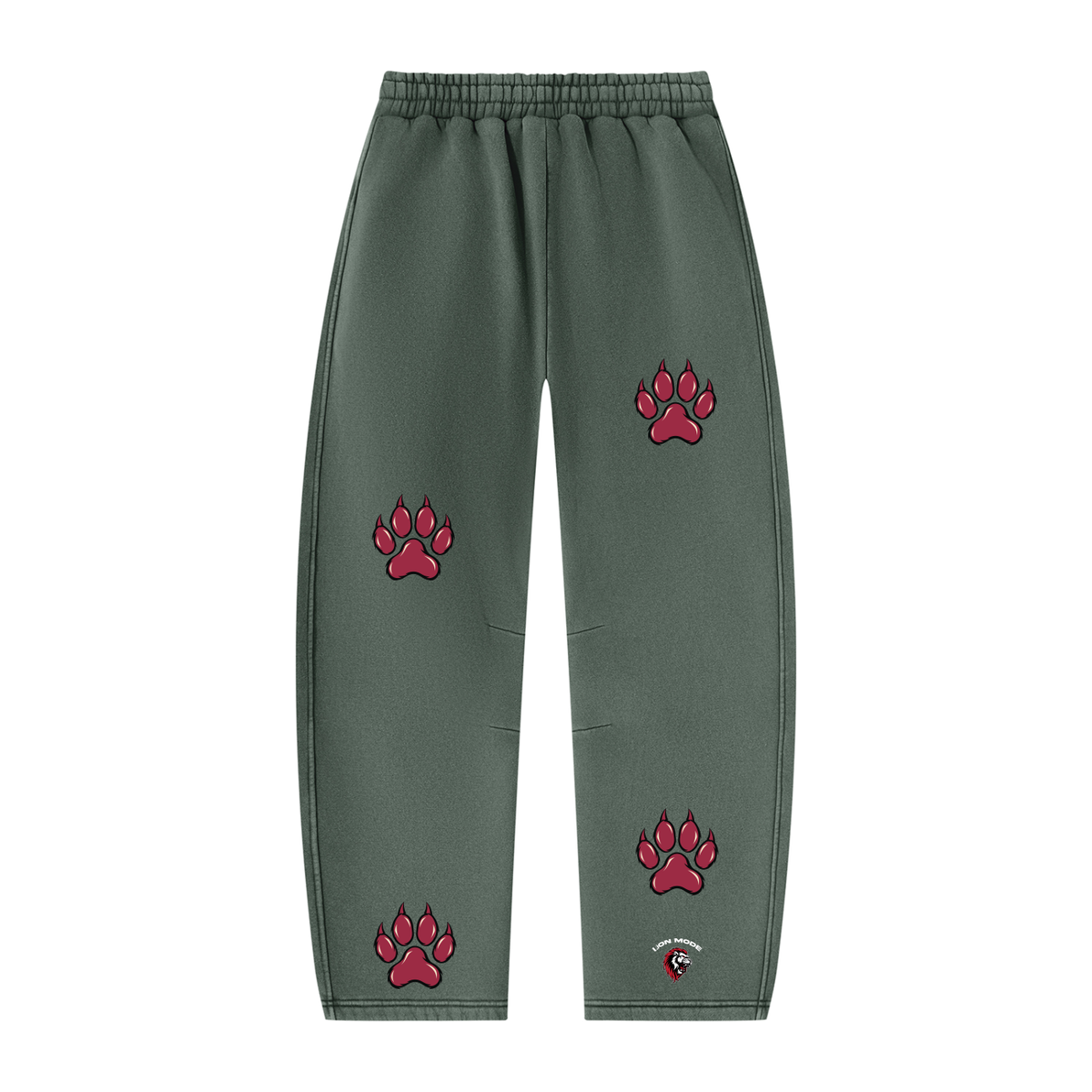 LM - BSP Paw Vintage Wash Barrel Leg Fleece Sweatpants - Unisex