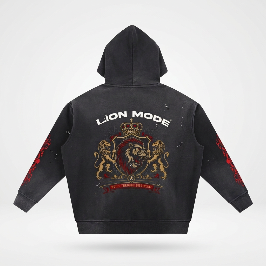LM Crown - Vintage Washed Frayed Fleece Hoodie - Unisex