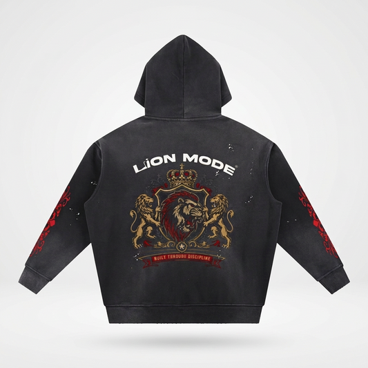 LM Crown - Vintage Washed Frayed Fleece Hoodie - Unisex