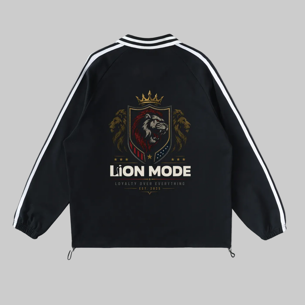 LM Unisex - Striped Lapel Collar Sweatshirt