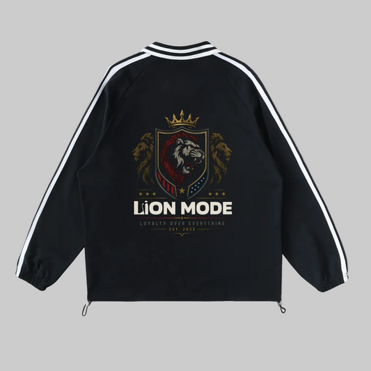 LM Unisex - Striped Lapel Collar Sweatshirt