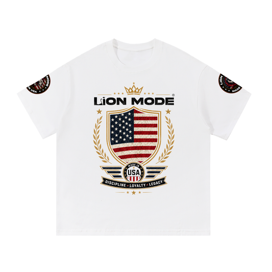 Made in USA Lion Mode Essential Cotton T-Shirt
