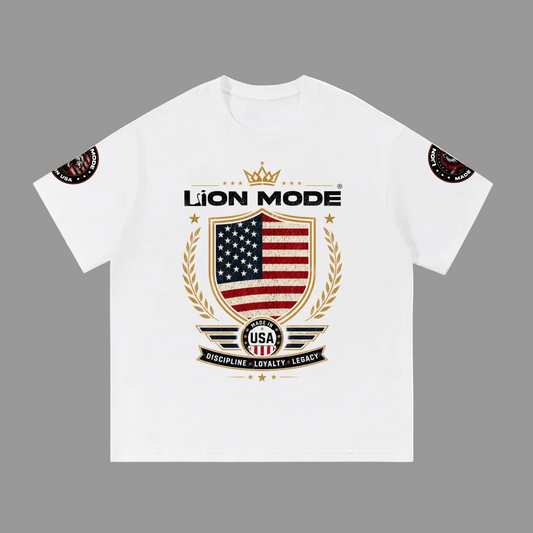 Made in USA Lion Mode Essential Cotton T-Shirt