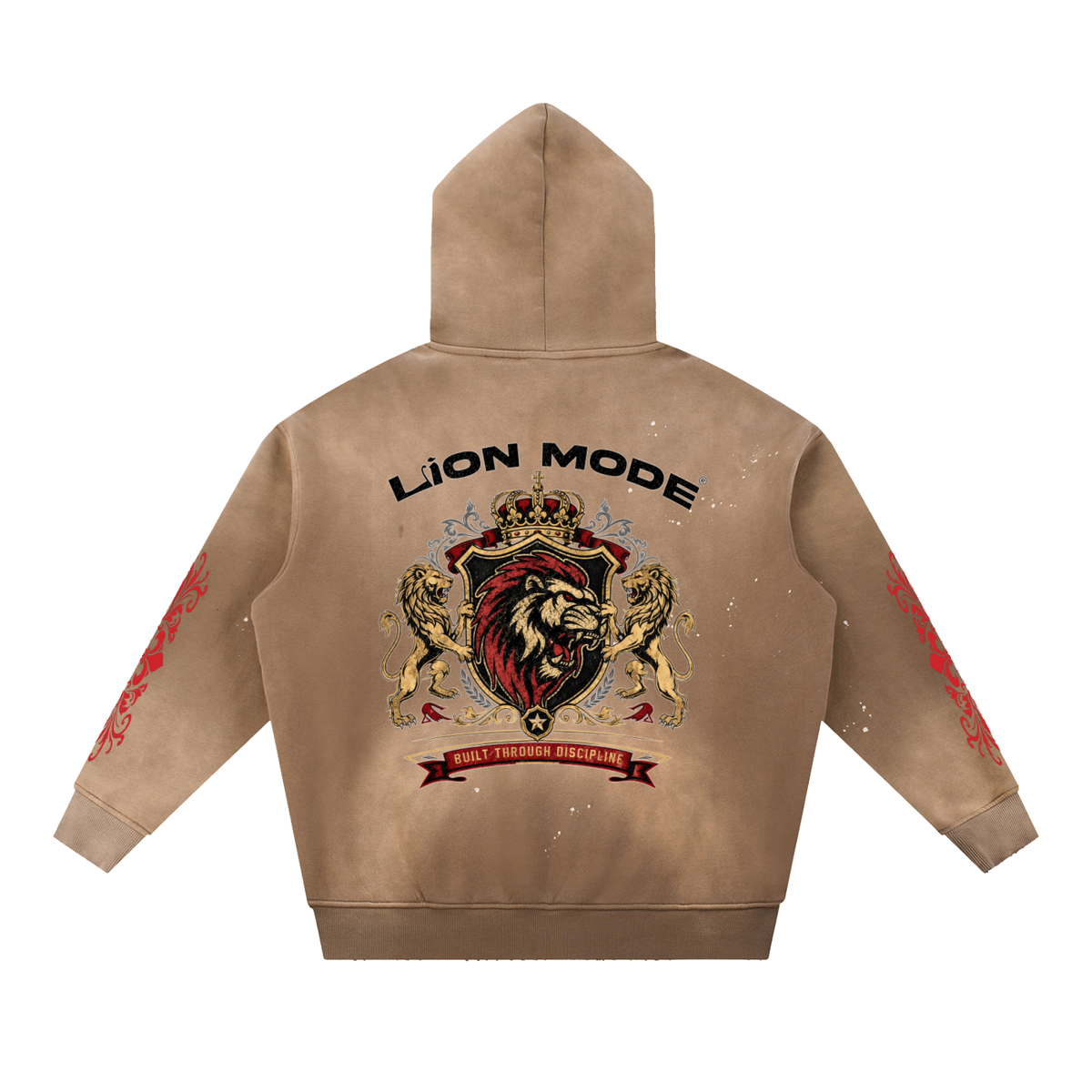 Vintage Washed Frayed Fleece Hoodie