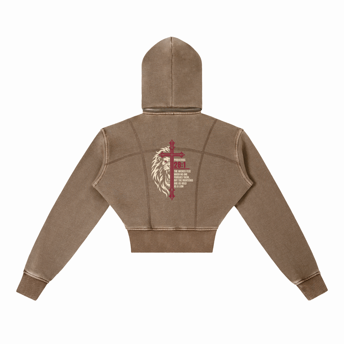 Be Bold - Proverbs 28:1 - Women's Cropped Fleece Hoodie
