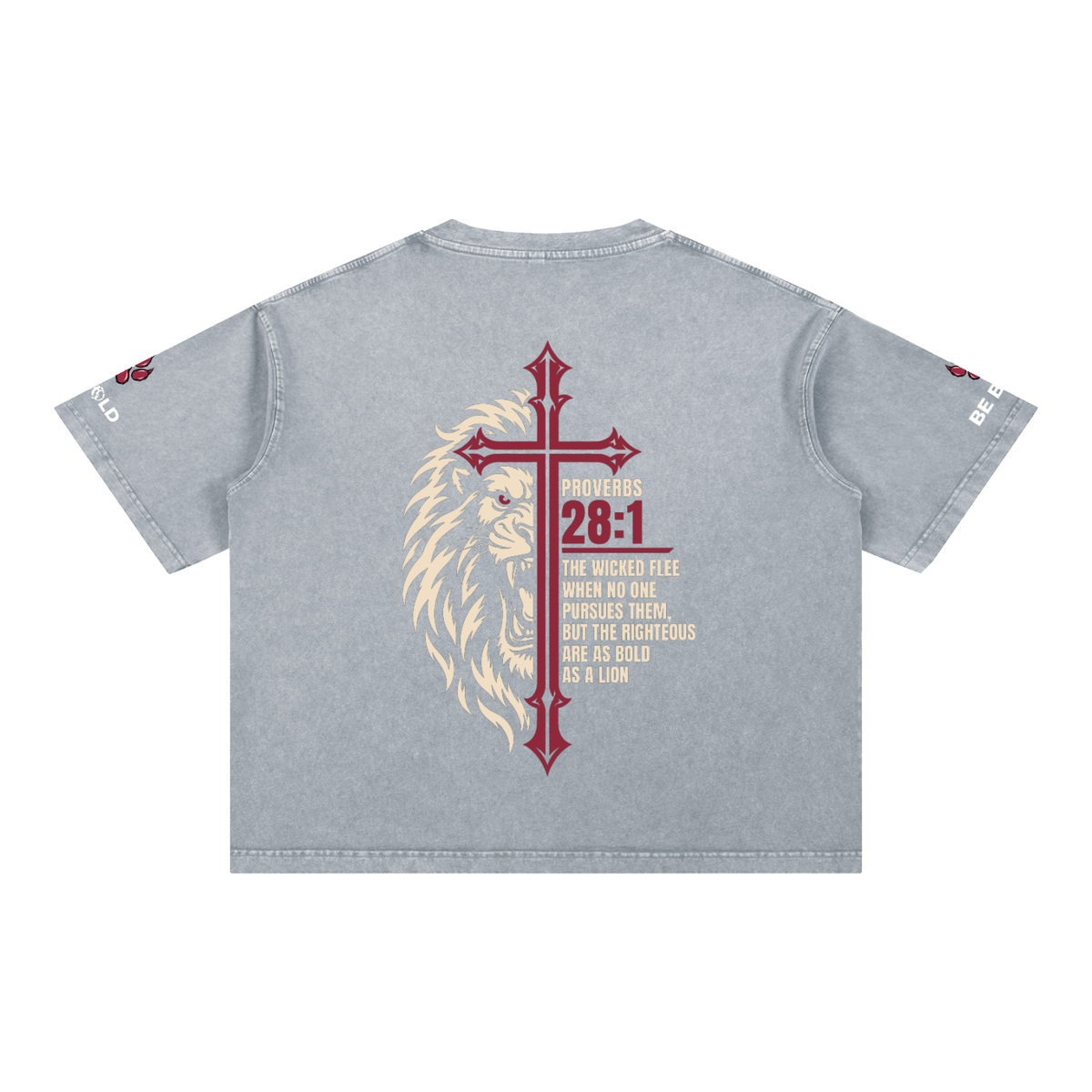 Be Bold - Proverbs 28:1 - Mineral Wash Boxy Unisex T-Shirt