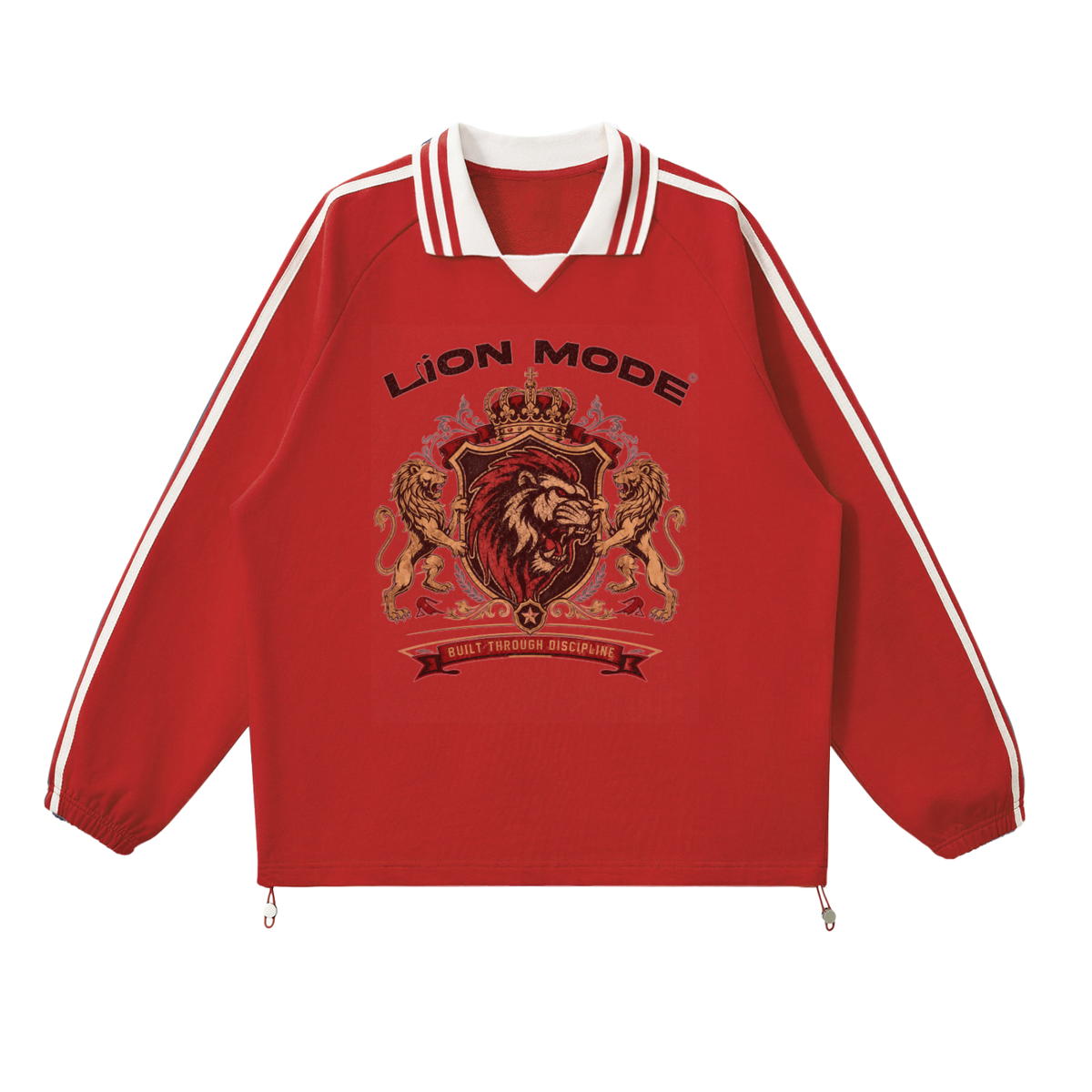 LM - Striped Lapel Collar Sweatshirt - Unisex
