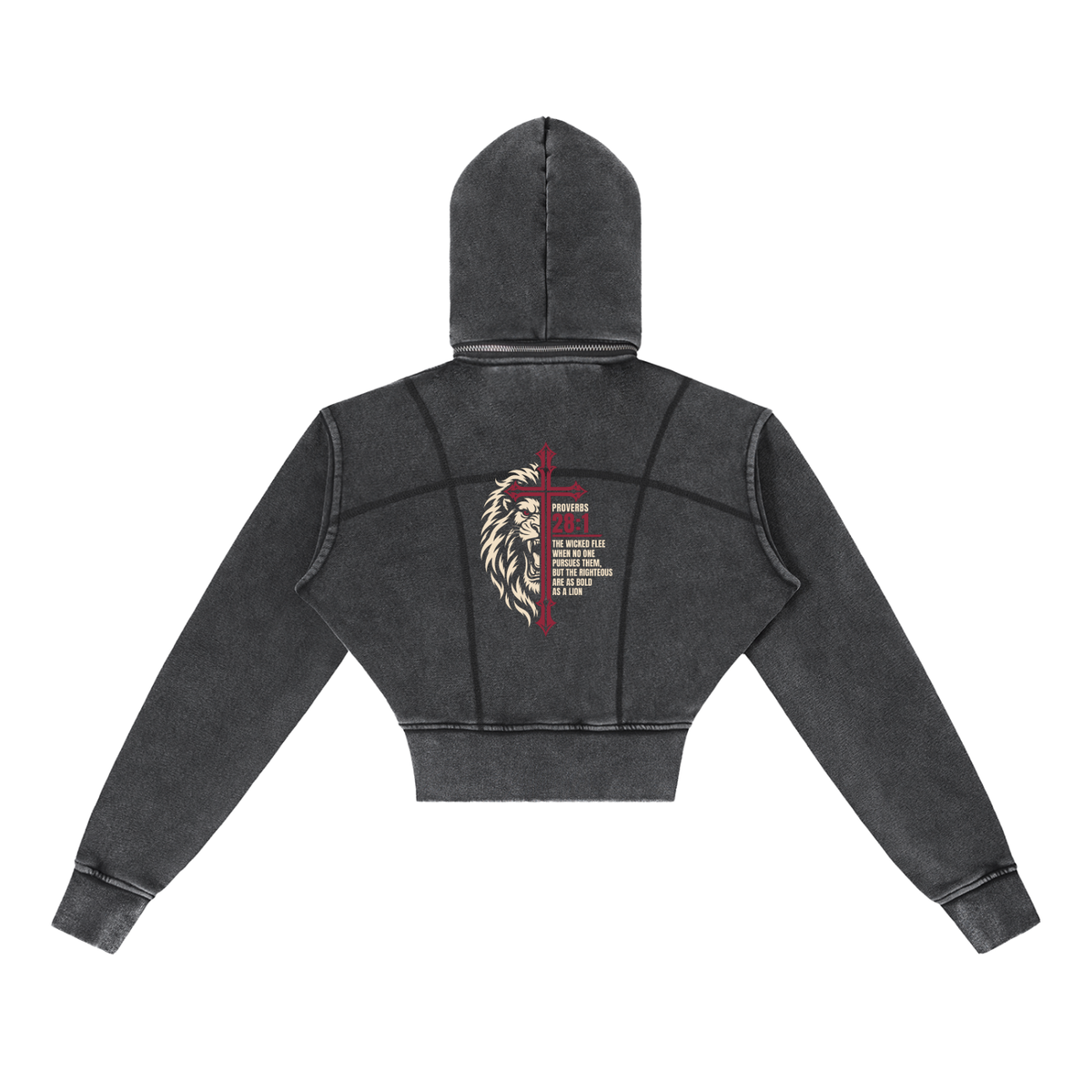 Be Bold - Proverbs 28:1 - Women's Cropped Fleece Hoodie