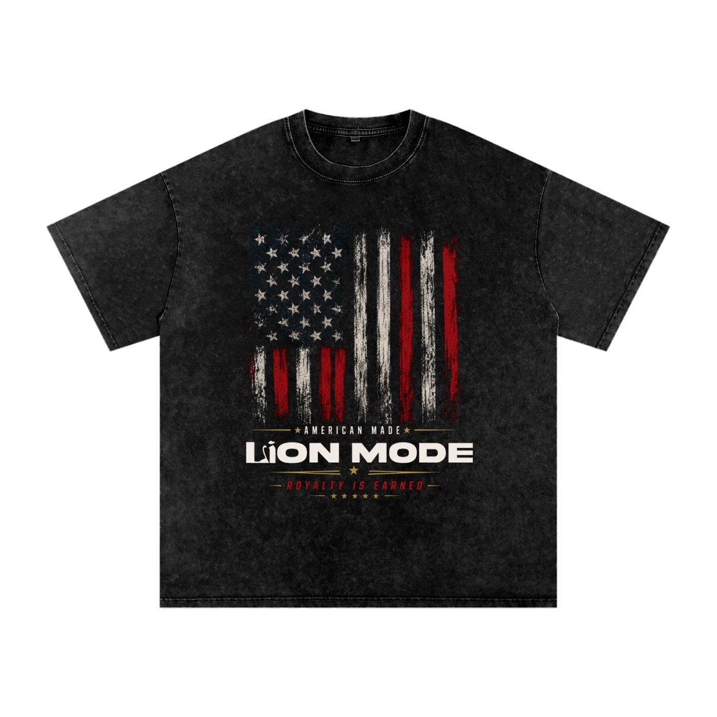 Lion Mode American Made Snow Washed Oversized Cotton T-Shirt