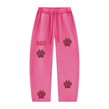LM - BSP Paw Vintage Wash Barrel Leg Fleece Sweatpants - Unisex