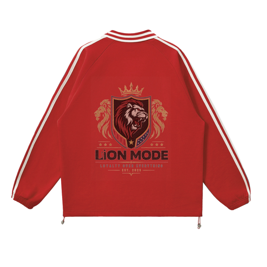 LM - Striped Lapel Collar Sweatshirt - Unisex