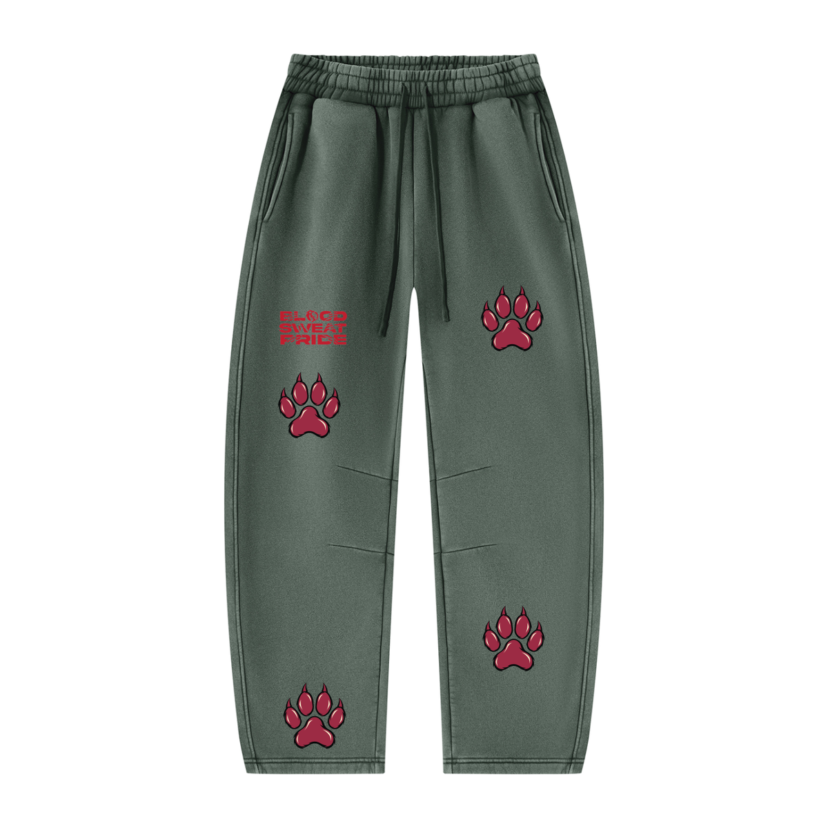 LM - BSP Paw Vintage Wash Barrel Leg Fleece Sweatpants - Unisex