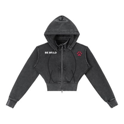 Be Bold - Proverbs 28:1 - Women's Cropped Fleece Hoodie