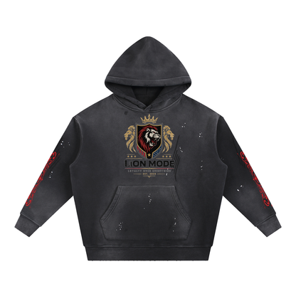 LM Crown - Vintage Washed Frayed Fleece Hoodie - Unisex