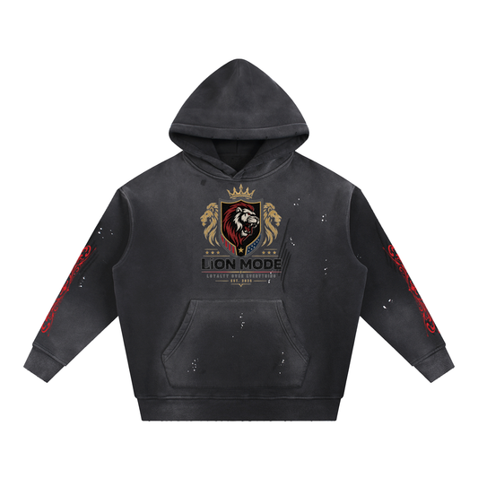 LM Crown - Vintage Washed Frayed Fleece Hoodie - Unisex