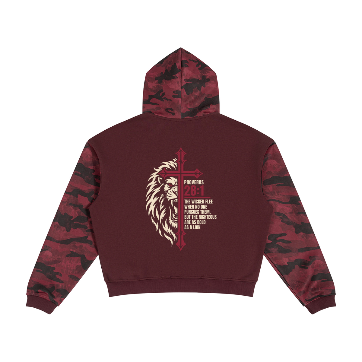 Be Bold - Colorblock Camo Full Zip Boxy Hoodie - Unisex