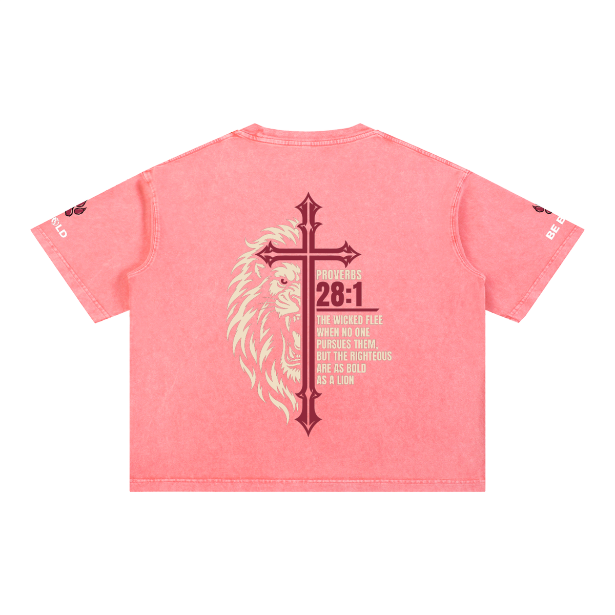 Be Bold - Proverbs 28:1 - Mineral Wash Boxy Unisex T-Shirt