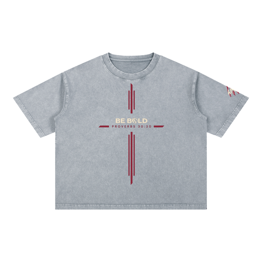 Be Bold - Proverbs 30:30 - Mineral Wash Boxy T-Shirt - Unisex