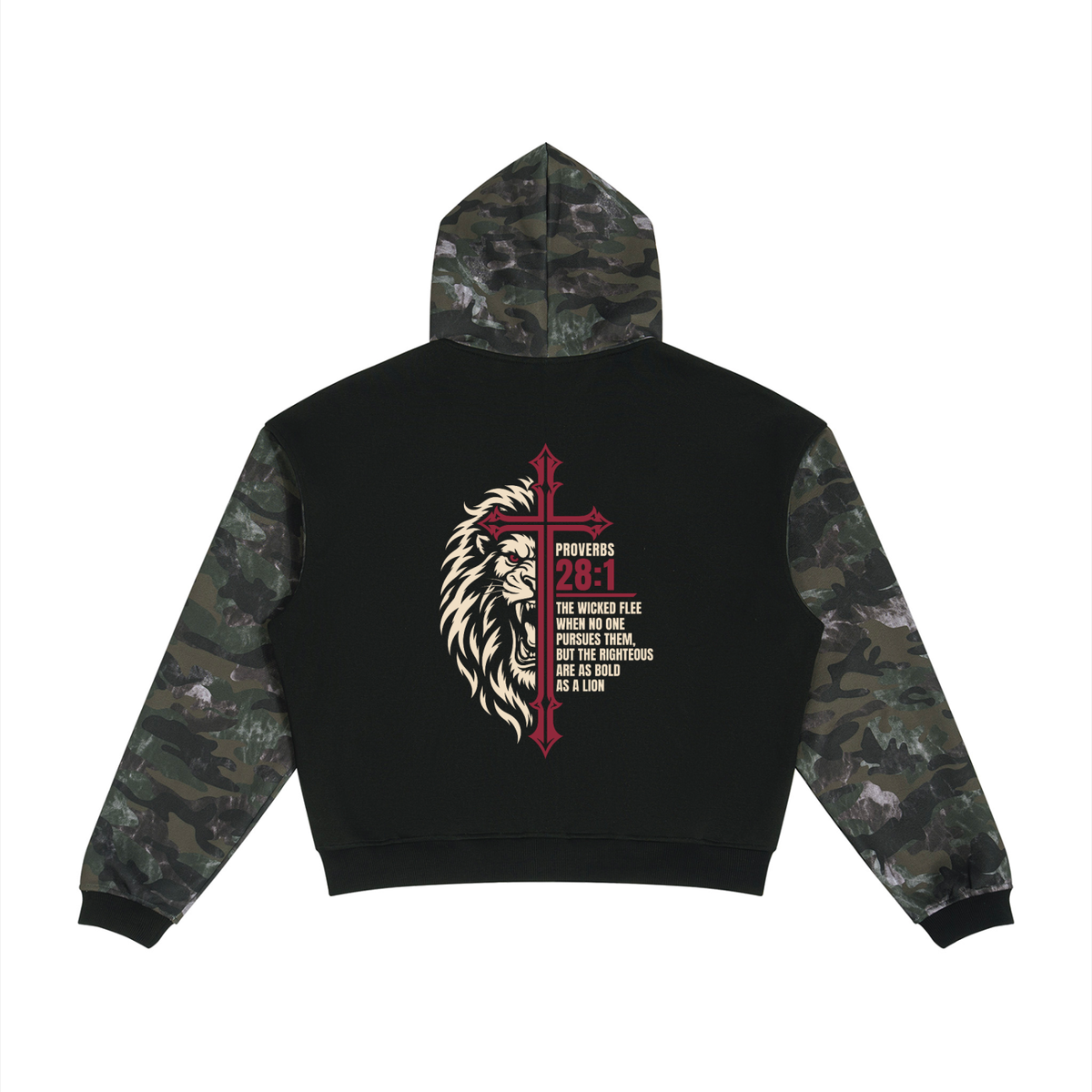 Be Bold - Colorblock Camo Full Zip Boxy Hoodie - Unisex