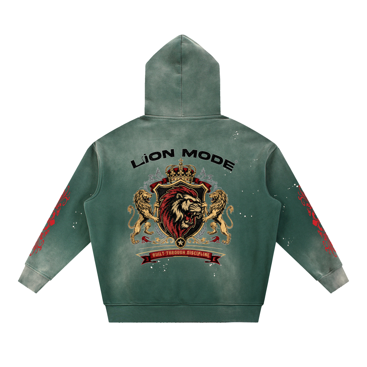 Vintage Washed Frayed Fleece Hoodie