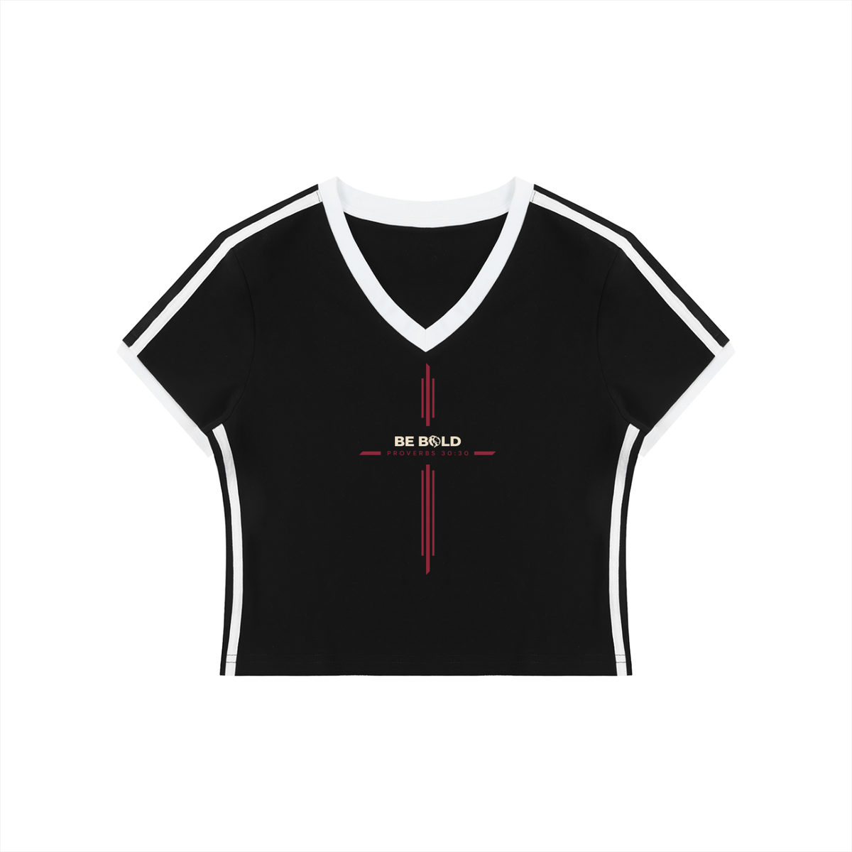 Be Bold - Proverbs 30:30 - Women's V-Neck Crop T-Shirt