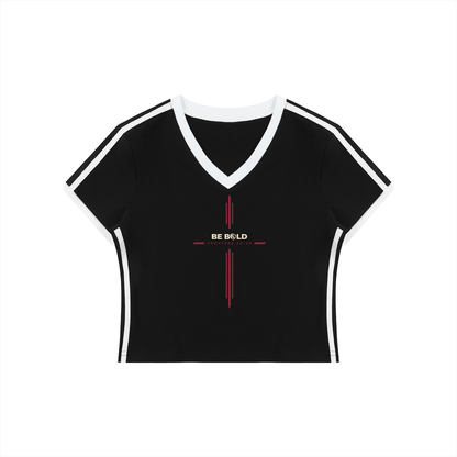 Be Bold - Proverbs 30:30 - Women's V-Neck Crop T-Shirt