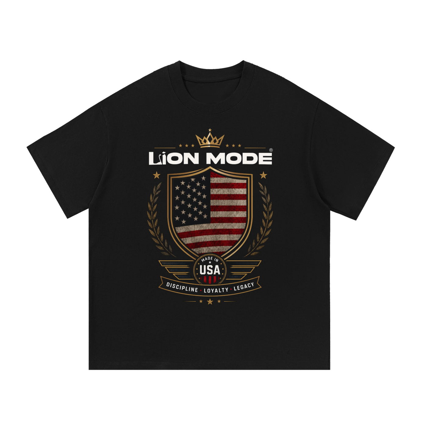 Made in USA Lion Mode Essential Cotton T-Shirt
