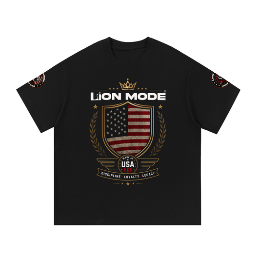 Made in USA Lion Mode Essential Cotton T-Shirt
