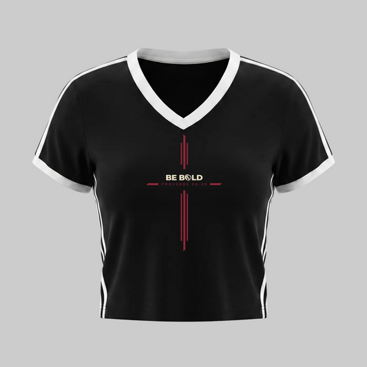 Be Bold - Proverbs 30:30 - Women's V-Neck Crop T-Shirt