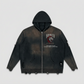 LM - American Made - Unisex Distressed Zip Sweater