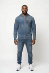 LM - American Made - Unisex Distressed Zip Sweater