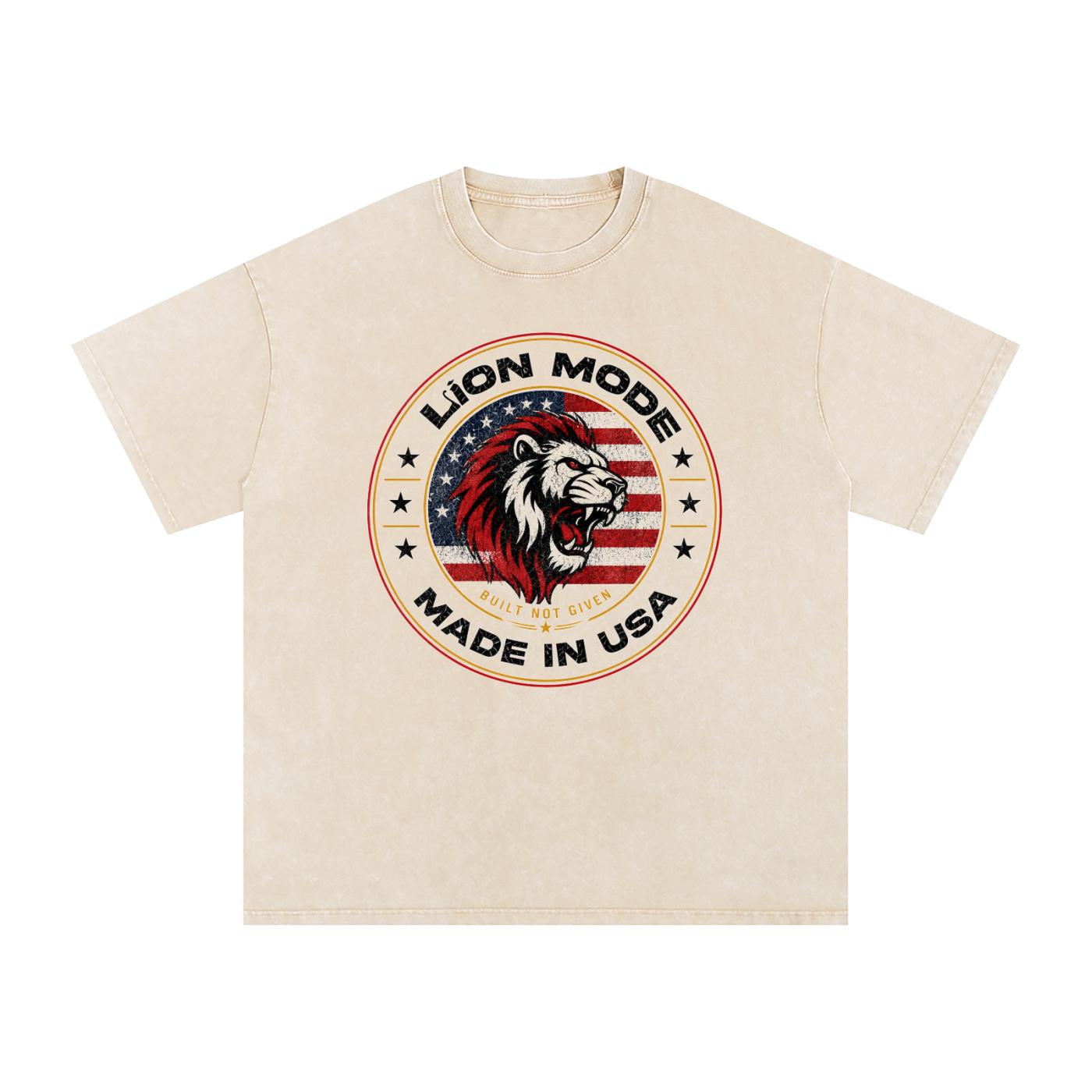 Lion Mode Made in USA Snow Washed Oversized Cotton T-Shirt