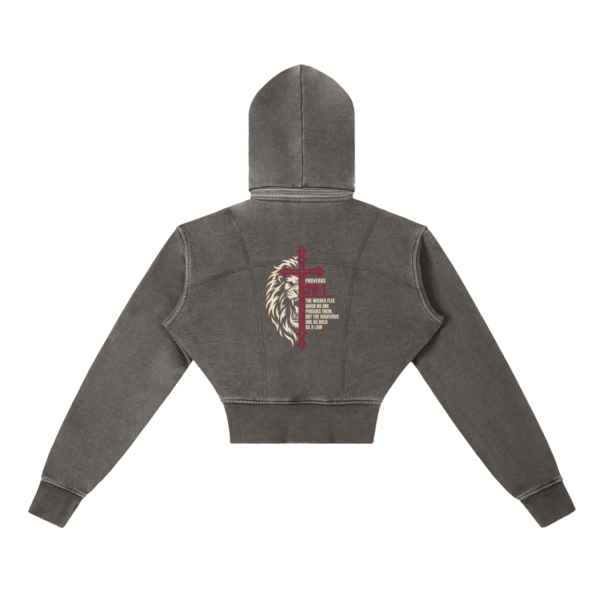 Be Bold - Proverbs 28:1 - Women's Cropped Fleece Hoodie