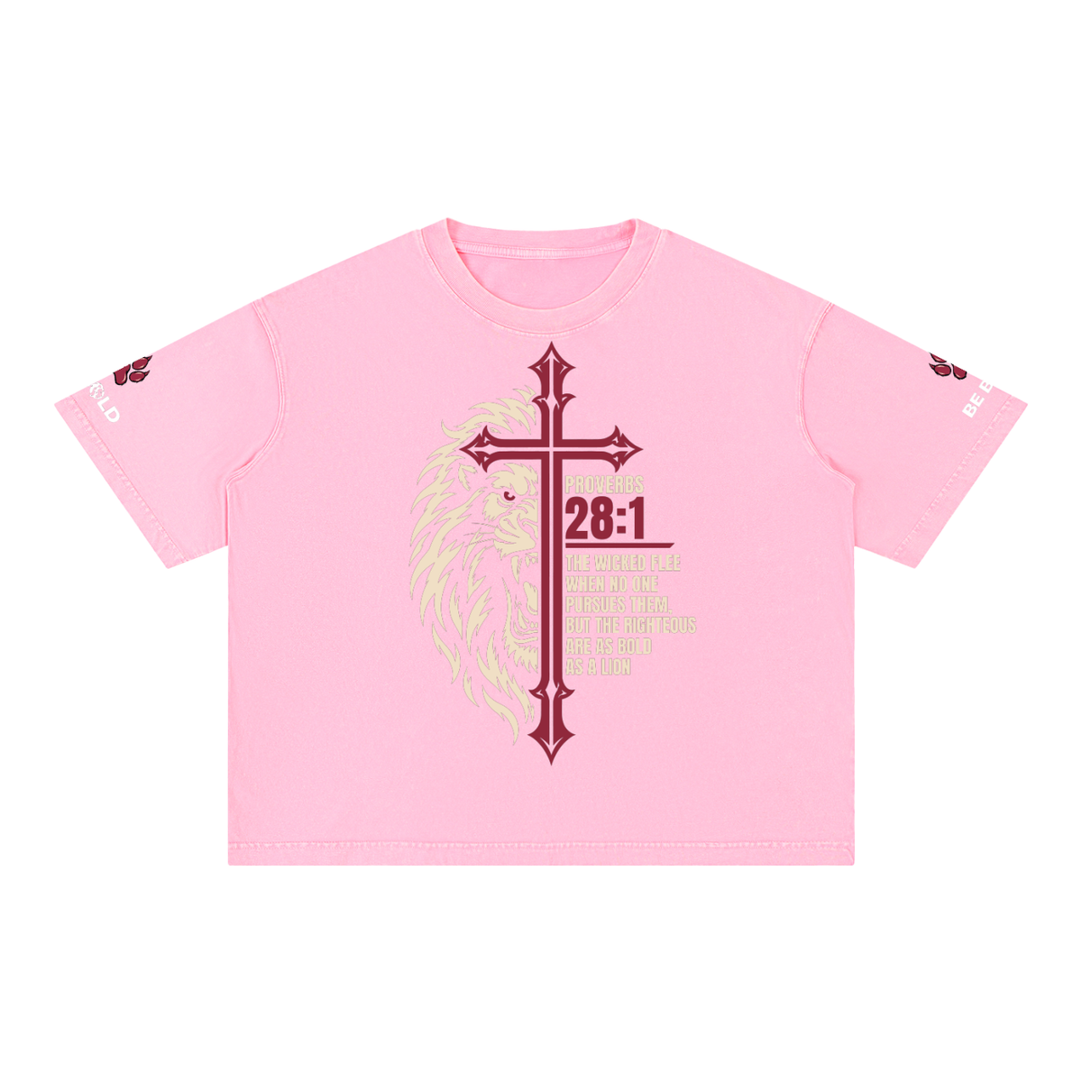 Be Bold - Proverbs 28:1 - Mineral Wash Boxy Unisex T-Shirt
