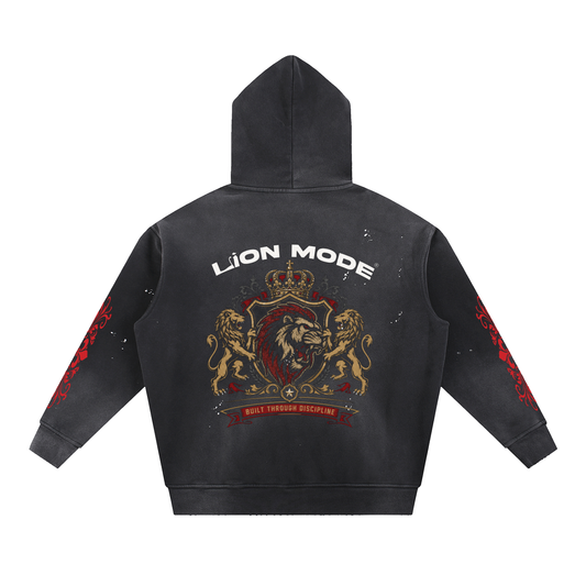 LM Crown - Vintage Washed Frayed Fleece Hoodie - Unisex