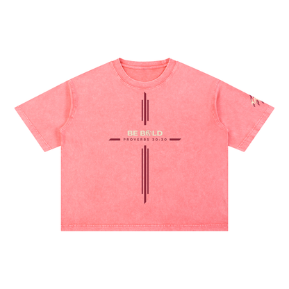 Be Bold - Proverbs 30:30 - Mineral Wash Boxy T-Shirt - Unisex