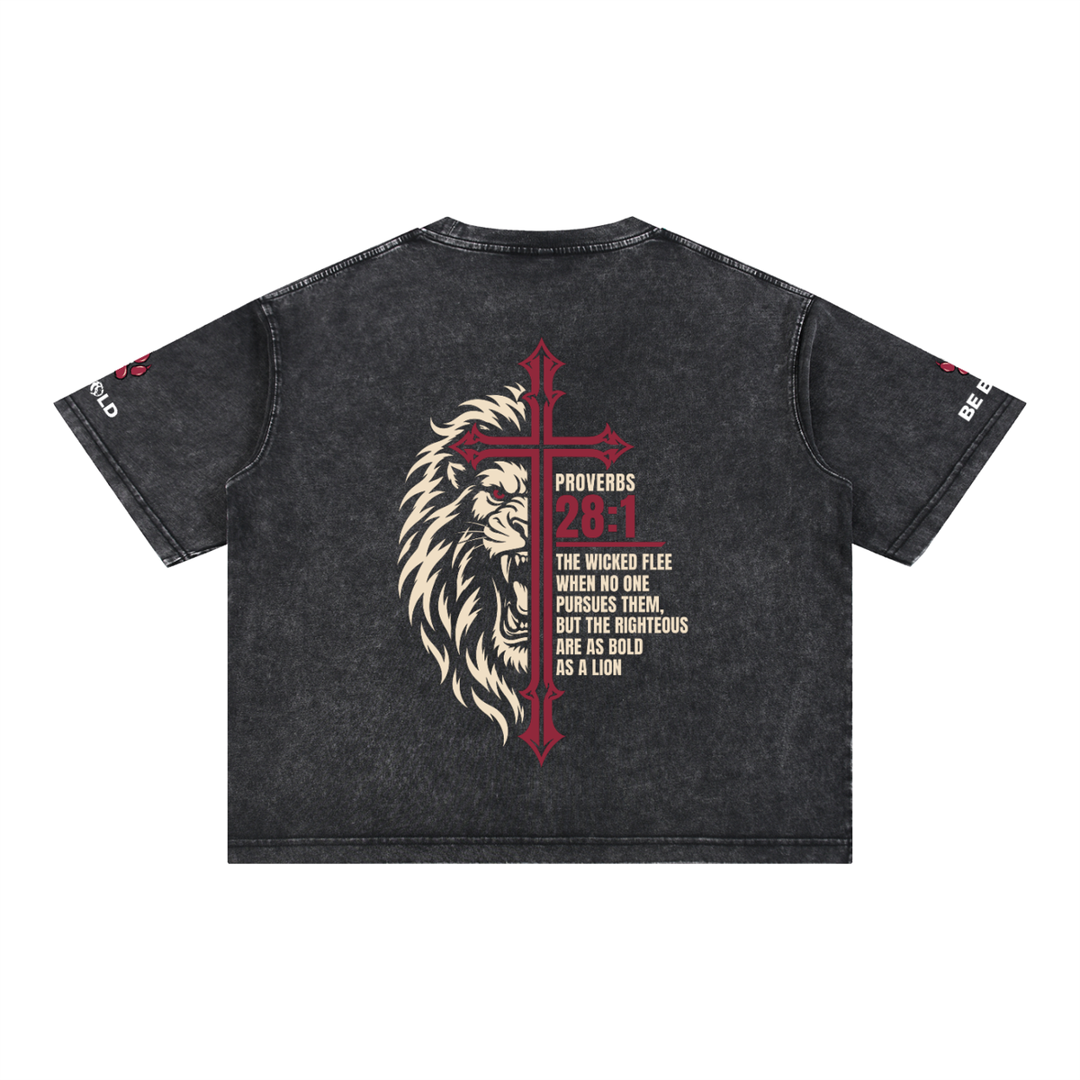 Be Bold - Proverbs 28:1 - Mineral Wash Boxy Unisex T-Shirt
