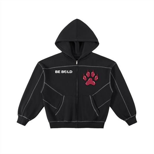 Be Bold - Contrast-Stitched Men's Fleece Zip Hoodie