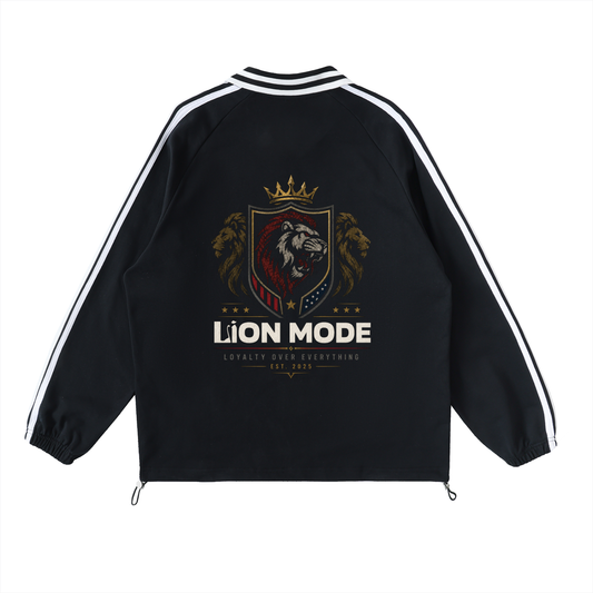 LM Unisex - Striped Lapel Collar Sweatshirt