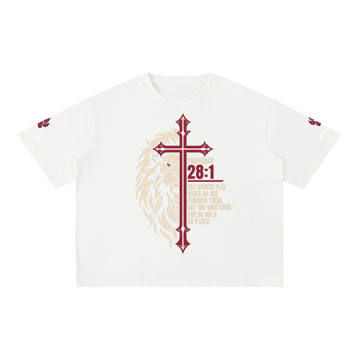 Be Bold - Proverbs 28:1 - Mineral Wash Boxy Unisex T-Shirt