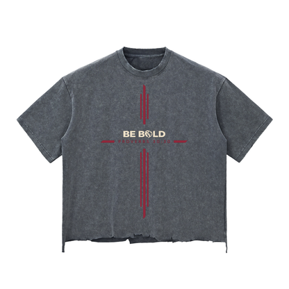 Be Bold - Proverbs 30:30 Distressed Boxy T-shirt - Unisex