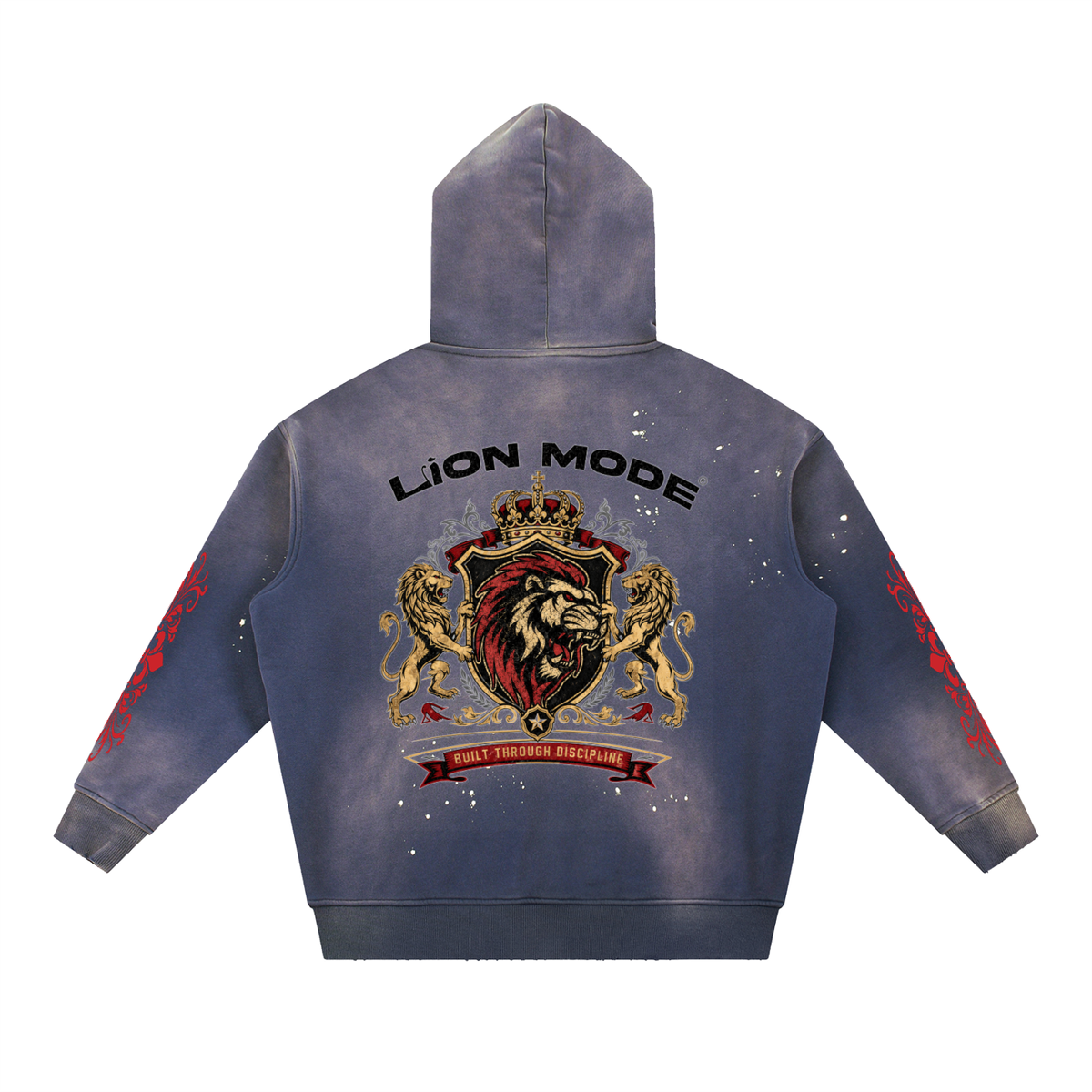 Vintage Washed Frayed Fleece Hoodie